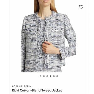 Kobi Halperin Blue and White Tweed Jacket